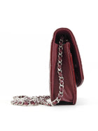 Chanel Burgundy Brilliant CC Patent Leather Wallet on Chain Bag