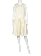 Saint Laurent Ivory 2009 Pleated Floral Rosette Dress - F38