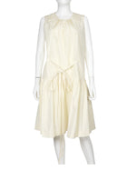Saint Laurent Ivory 2009 Pleated Floral Rosette Dress - F38