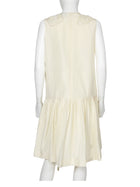 Saint Laurent Ivory 2009 Pleated Floral Rosette Dress - F38