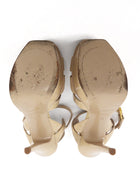 Saint Laurent Nude Patent Leather Tribute Platform Sandals - 36