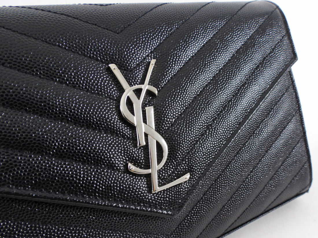 Saint Laurent Black Grain de Poudre YSL Cassandre WOC SHW