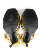 Saint Laurent Gold Metallic Leather Tribute Platform Sandals  - 36