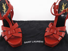 Saint Laurent Red Leather Tribute Platform Sandals - 36