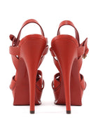 Saint Laurent Red Leather Tribute Platform Sandals - 36
