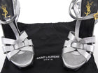 Saint Laurent Silver Metallic Leather Tribute Platform Sandals - 36