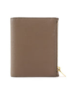 Saint Laurent Taupe Beige Grain de Poudre Monogram Uptown Compact Wallet