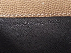 Saint Laurent Taupe Beige Grain de Poudre Monogram Uptown Compact Wallet