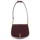 Saint Laurent Burgundy Patent Leather Voltaire Shoulder Bag