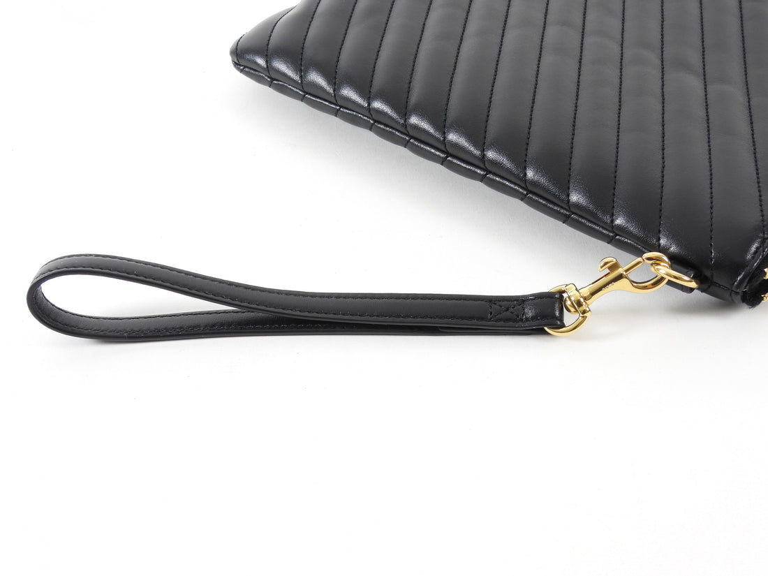 Saint Laurent Cassandre Matelasse Chevron Leather Wristlet Clutch Bag