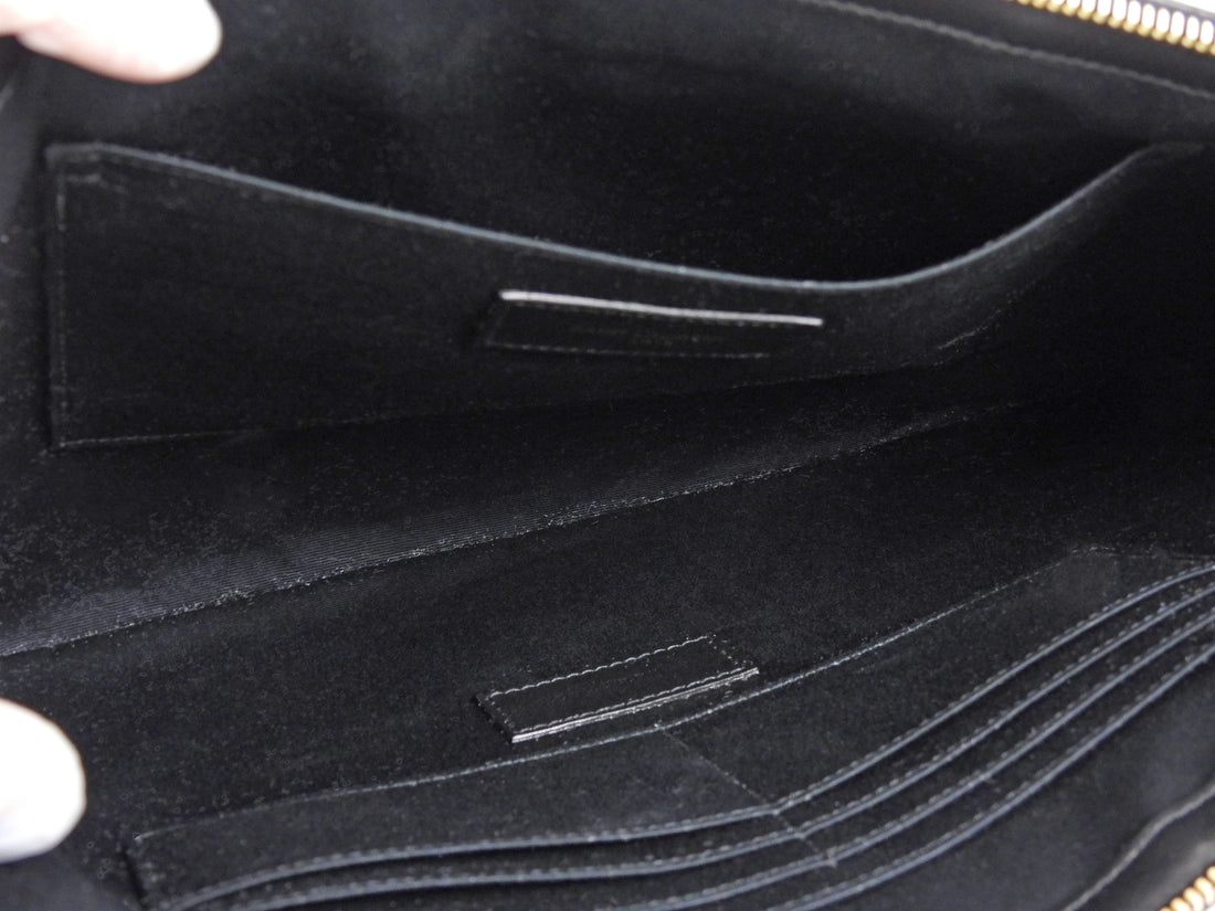 Saint Laurent Cassandre Matelasse Chevron Leather Wristlet Clutch Bag