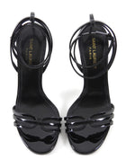 Saint Laurent Black Patent Leather Ankle Strap 110mm Sandals - 38