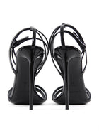 Saint Laurent Black Patent Leather Ankle Strap 110mm Sandals - 38