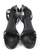 Saint Laurent Black Patent Leather Ankle Strap 110mm Sandals - 38