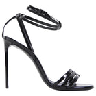 Saint Laurent Black Patent Leather Ankle Strap 110mm Sandals - 38