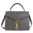 Saint Laurent Mini Cassandra Slate Grey Leather Top Handle Bag