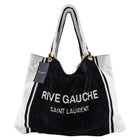 Saint Laurent Rive Gauche Black and White Terry Cloth Convertible Towel Tote