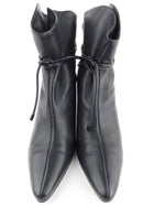 Zimmermann Black Leather Ruched Ankle Tie Heeled Boot - 38