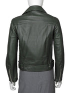 Acne Studios Green Lamb Leather Mock Biker Jacket - 36