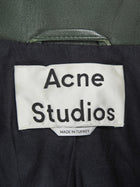 Acne Studios Green Lamb Leather Mock Biker Jacket - 36