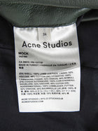 Acne Studios Green Lamb Leather Mock Biker Jacket - 36