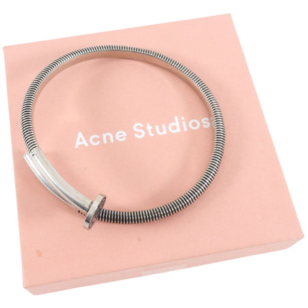 Acne Studios Silvertone Nail Bangle Bracelet