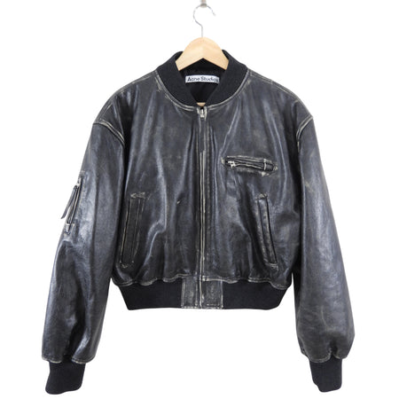 Acne Studios Distressed Leather Bomber Jacket - 40 / 8 /  M