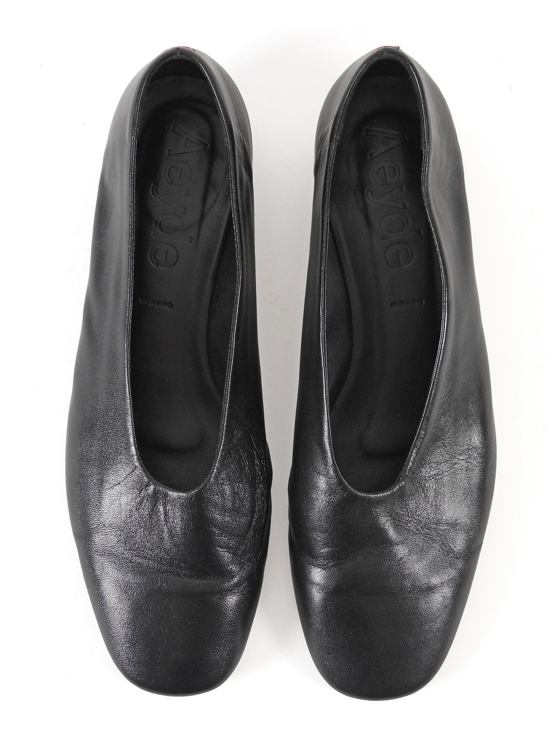 Aeyde Black Delia Leather 30mm Pumps 37