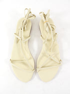 Aeyde Ivory Leather Flat Wrap Tie Sandals - 37