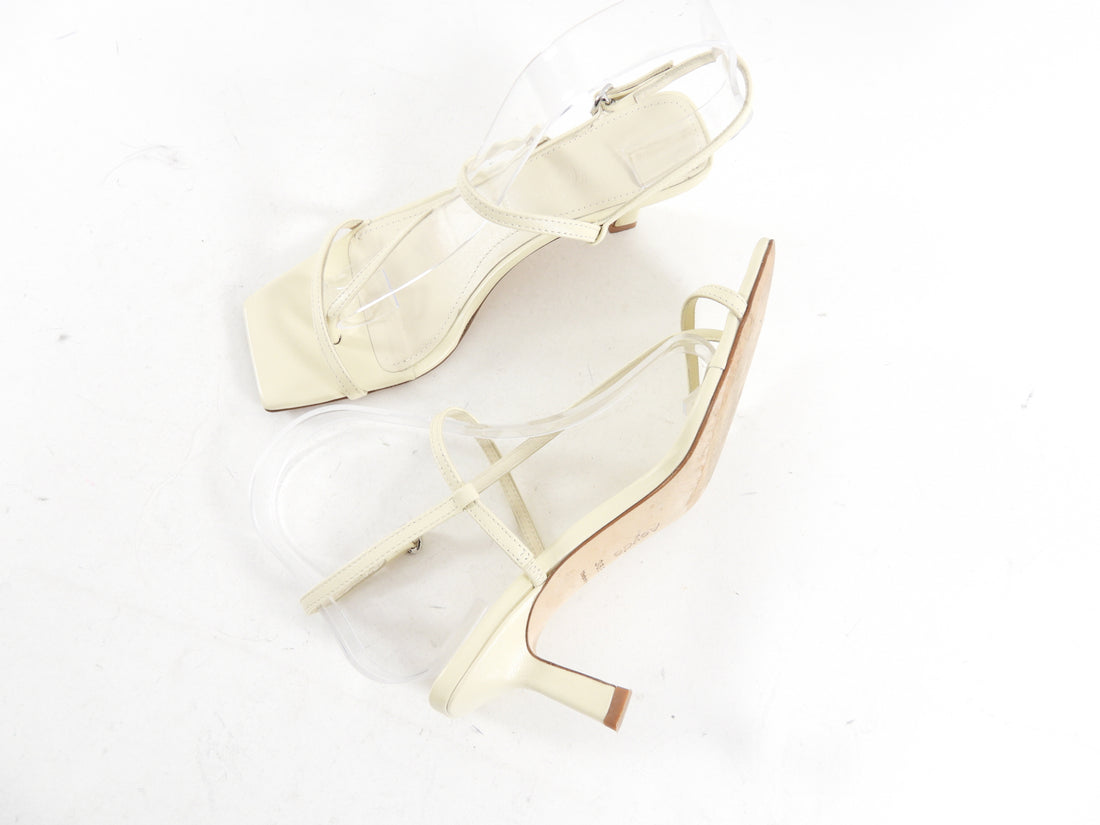 Aeyde Ivory Leather Elise Strappy Heel Sandals - 36.5 / 6.5