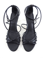 Aeyde Luella Black Leather Strappy Heel Sandals - 37.5