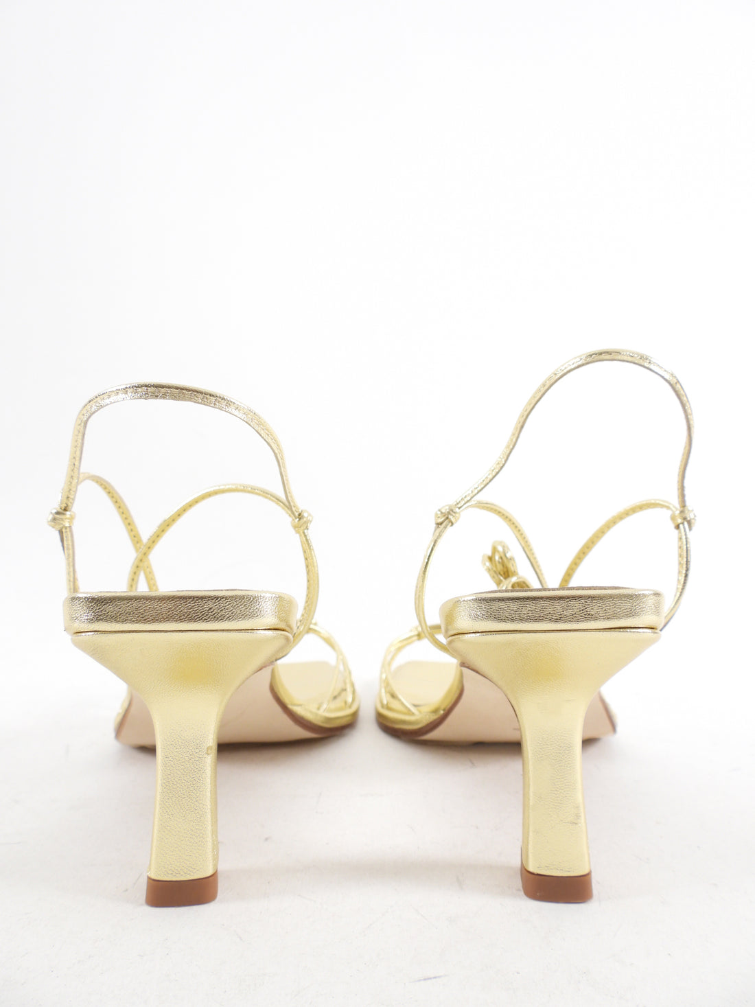 Aeyde Roda Gold Metallic Leather Strappy Sandals - 37