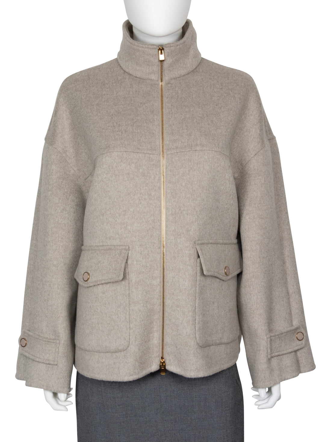 Agnona Double Face Alpaca Cashmere Zip Jacket - XS