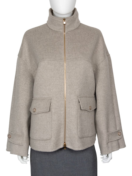 Agnona Double Face Alpaca Cashmere Zip Jacket - XS