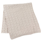 Agnona Beige Cable Knit Plaits Cashmere Long Scarf