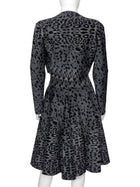 Alaia Grey Animal Print Velour Stretch Knit Sleeveless Dress with Crop Jacket - 40