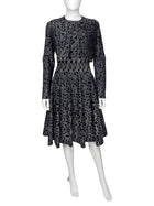 Alaia Grey Animal Print Velour Stretch Knit Sleeveless Dress with Crop Jacket - 40