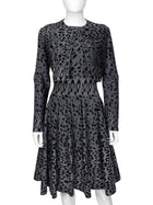 Alaia Grey Animal Print Velour Stretch Knit Sleeveless Dress with Crop Jacket - 40