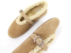 Alaia Beige Shearling Ballet Flat Shoes - 37