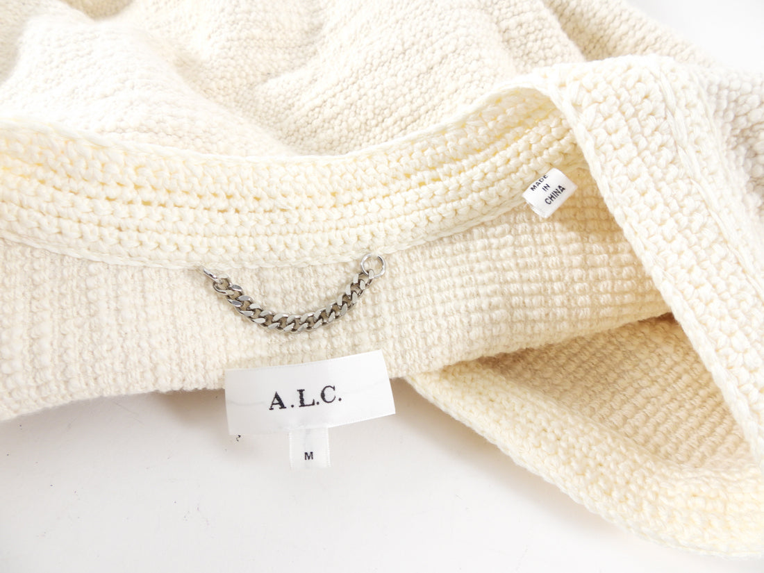 ALC Ivory Boucle Knit Peyton Sweater Jacket - M (6/8)