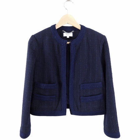 ALC Navy Tweed Crop Ollie Jacket - S (6)