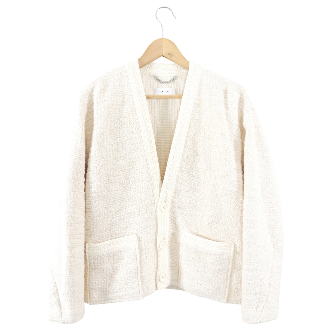 ALC Ivory Boucle Knit Peyton Sweater Jacket - M (6/8)