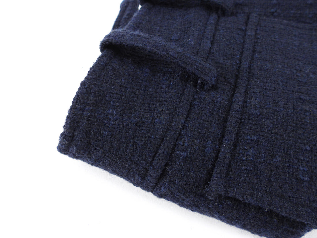 ALC Navy Tweed Wool Wrap Mini Skirt - S (6)