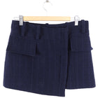 ALC Navy Tweed Wool Wrap Mini Skirt - S (6)