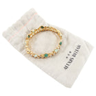 Alexis Bittar Green and Crystal Embellished Goldtone Bangle Bracelet