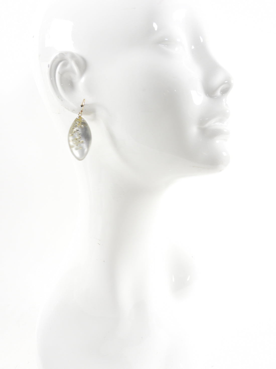 Alexis Bittar Clear Acrylic Resin and Jewel Drop Earrings