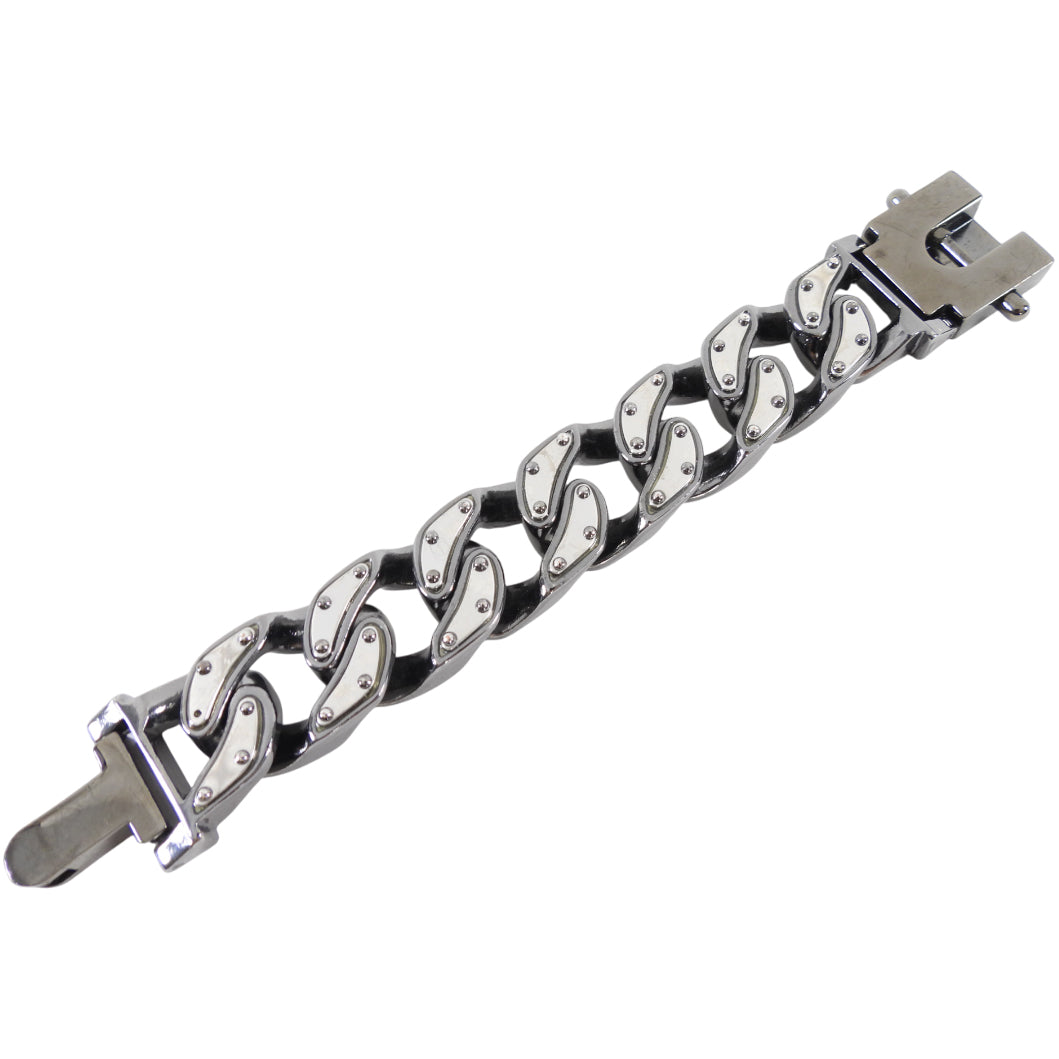 All Saints Chunky Dark Grey Metal Curb Link Bracelet