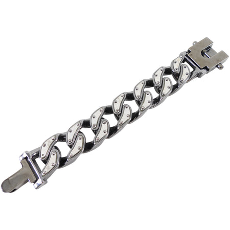 All Saints Chunky Dark Grey Metal Curb Link Bracelet