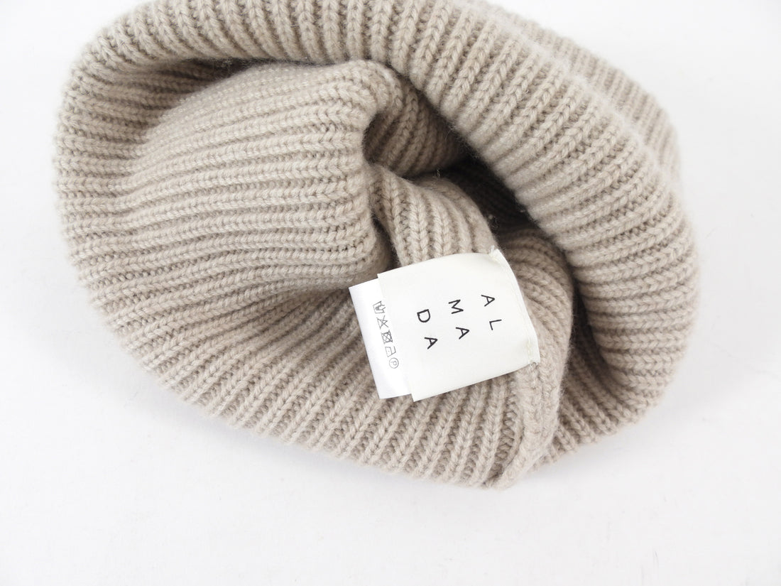 Almada Label Cashmere Wool Blend Toque Beige - OS