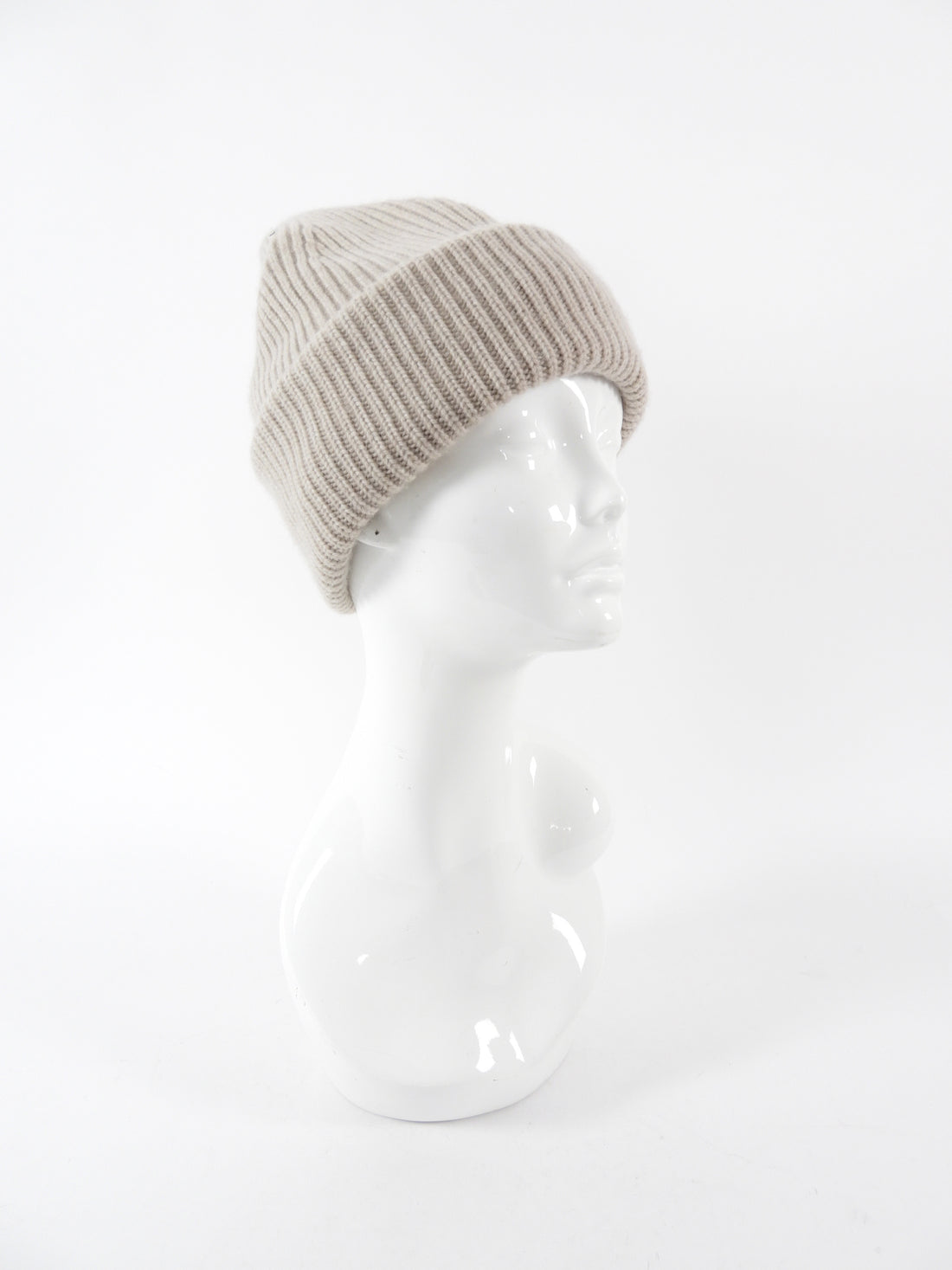 Almada Label Cashmere Wool Blend Toque Beige - OS